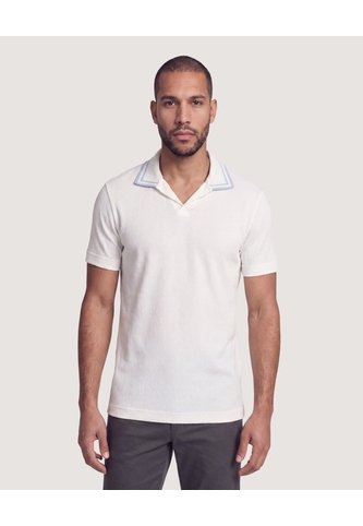 Polo Texturizado Cuello Contraste  Para Hombre Crema Ostu Ostu