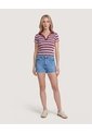 Polo Cropped  Para Mujer Vino Ostu de Ostu