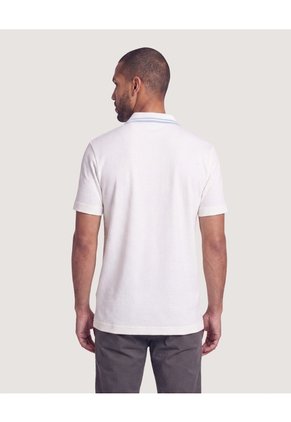 Polo Texturizado Cuello Contraste Para Hombre Crema Ostu
