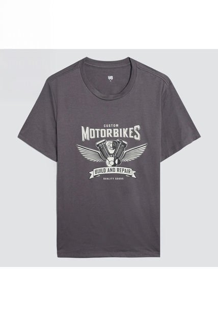 Camiseta Para Hombre Manga Corta Color Gris Oscuro Marca Ostu #60091260