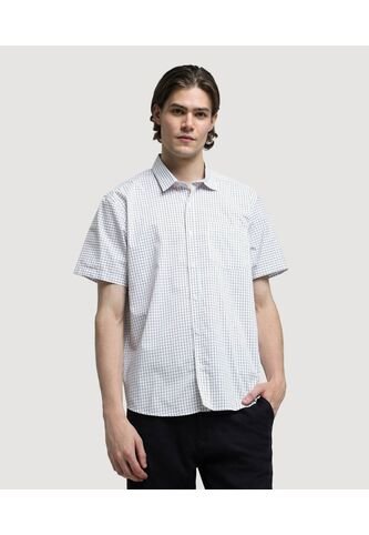 Camisa Para Hombre Manga Corta Con Bolsillo Color Vino Marca Ostu #60010649 Ostu