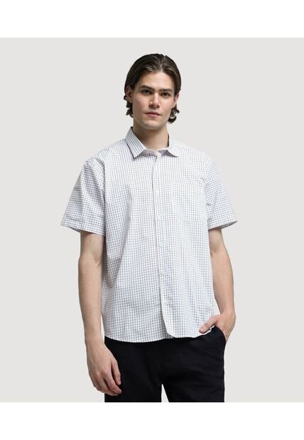 Camisa Para Hombre Manga Corta Con Bolsillo Color Vino Marca Ostu #60010649