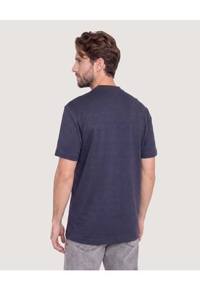 Polo Cuello Bomber Texturizado  Para Hombre Azul Ostu
