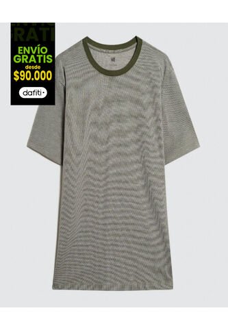 Camiseta Para Hombre Manga Corta Color Verde  Marca Ostu #60091541 Ostu