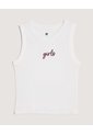 Camiseta Tipo Tank Para Niña  Infantil Niña Crema Ostu de Ostu