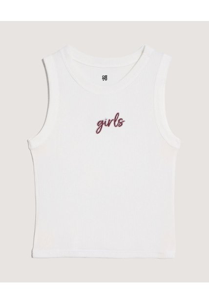 Camiseta Tipo Tank Para Niña  Infantil Niña Crema Ostu
