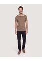 Polo Tricot Textura Premium  Para Hombre Beige Ostu de Ostu