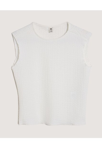 Camiseta Manga Sisa Texturizada  Infantil Niña Crema Ostu
