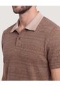 Polo Tricot Textura Premium  Para Hombre Beige Ostu de Ostu