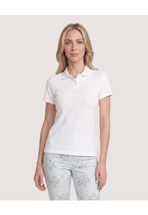 Polo Texturizada Essential Para Mujer Blanco Ostu