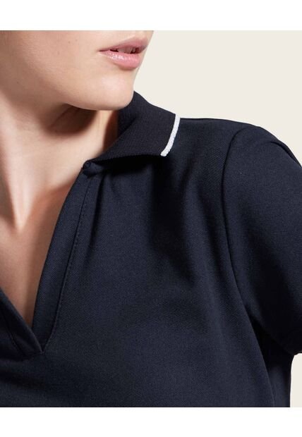 Polo Para Mujer Manga Corta Color Negro Marca Ostu #40110137