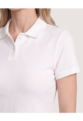 Polo Texturizada Essential Para Mujer Blanco Ostu
