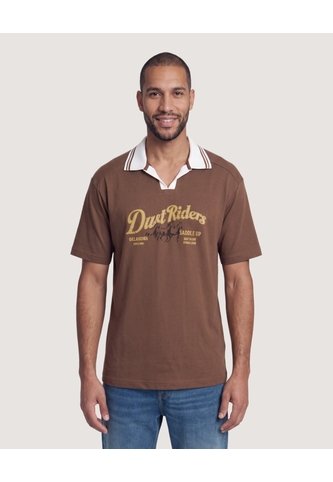 Polo Dust Riders Vintage  Para Hombre Café Ostu Ostu