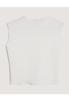 Camiseta Manga Sisa Texturizada  Infantil Niña Crema Ostu