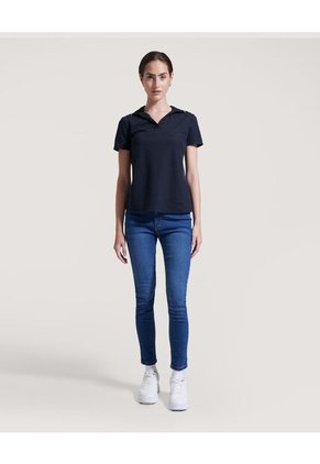 Polo Para Mujer Manga Corta Color Negro Marca Ostu #40110137