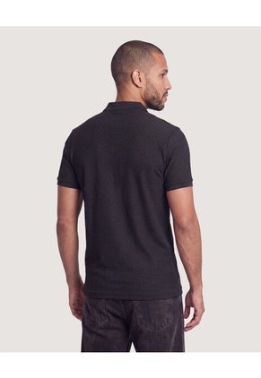 Polo Texturizada Para Hombre Negro Ostu
