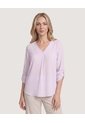 Blusa Cuello V  Para Mujer Lila Ostu de Ostu