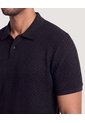 Polo Texturizada  Para Hombre Negro Ostu de Ostu
