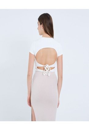 Camiseta Para Mujer Manga Corta Moda Color Crema Marca Ostu #40092462