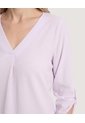 Blusa Cuello V  Para Mujer Lila Ostu de Ostu