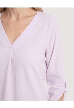 Blusa Cuello V Para Mujer Lila Ostu