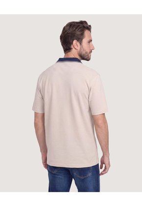 Polo Retro Contrast  Para Hombre Avena Ostu