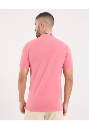 Polo Para Hombre Cuello Mao Sin Bolsillo Color Coral Marca Ostu #60110775