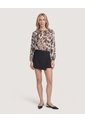 Blusa Escote Ojal Estampada  Para Mujer Blanco Ostu de Ostu