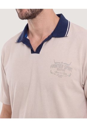 Polo Retro Contrast  Para Hombre Avena Ostu