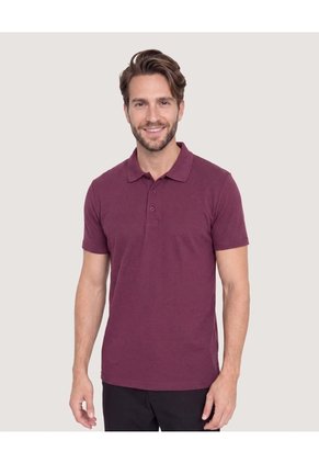 Polo Basica Para Hombre Vino Ostu