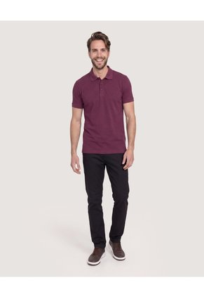Polo Basica Para Hombre Vino Ostu