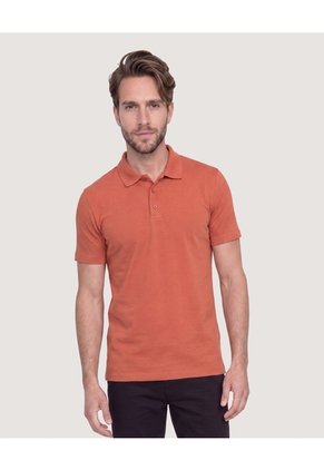 Polo Basica Para Hombre Naranja Ostu