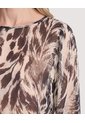 Blusa Escote Ojal Estampada  Para Mujer Blanco Ostu de Ostu