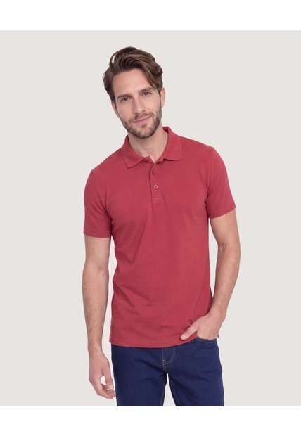 Polo Basica  Para Hombre Vino Ostu