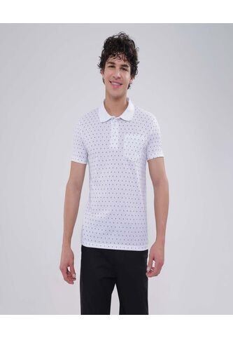 Polo Para Hombre Cuello Tejido Con Bolsillo Color Blanco Marca Ostu #60110677 Ostu