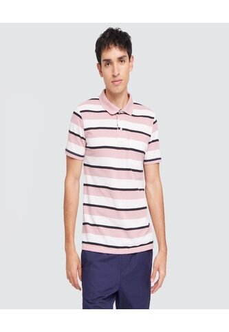 Polo Para Hombre Cuello Tejido Sin Bolsillo Color Rosado  Marca Ostu #60110495 Ostu