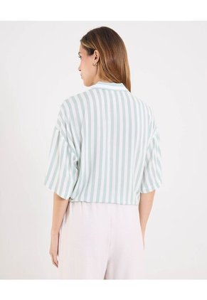Blusa  Para Mujer Manga Corta Color Verde Marca Ostu #40121212