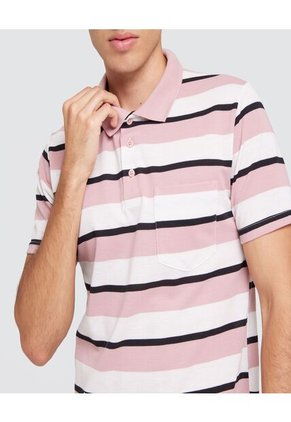 Polo Para Hombre Cuello Tejido Sin Bolsillo Color Rosado  Marca Ostu #60110495