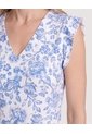 Blusa Manga Corta Con Boleros  Para Mujer Blanco Ostu de Ostu