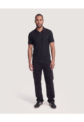 Jean Straight Vintage Wash Para Hombre Negro Ostu