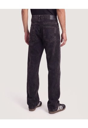 Jean Straight Vintage Wash Para Hombre Negro Ostu
