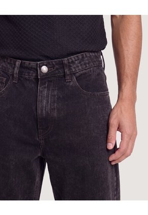 Jean Straight Vintage Wash Para Hombre Negro Ostu