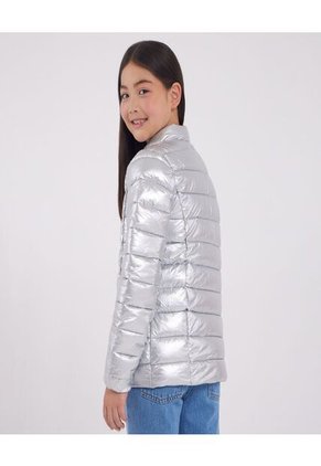Chaqueta Para Niña Acolchada Color Plata Marca Ostu #90080033