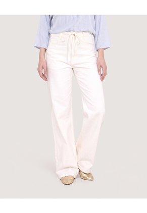 Jean Wide Leg Con Cordón. Para Mujer Crudo Ostu