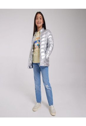 Chaqueta Para Niña Acolchada Color Plata Marca Ostu #90080033