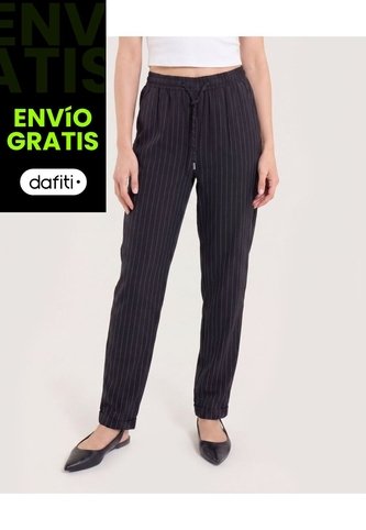 Jogger Con Bolsillos  Para Mujer Negro Ostu Ostu