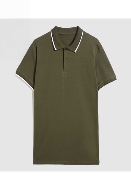 Polo Para Hombre Cuello Tejido Sin Bolsillo Color Verde  Marca Ostu #60110713