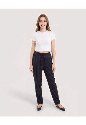 Jogger Con Bolsillos  Para Mujer Negro Ostu