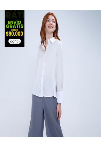 Camisa Para Mujer Manga Larga Color Crudo Marca Ostu #40010258 Ostu