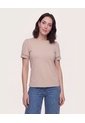 Camiseta Puff Sleeve Charm  Para Mujer Beige Ostu de Ostu